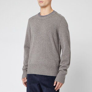 Maison Margiela Men's Elbow Patches Knitwear - Warm Grey