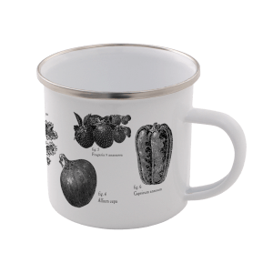 Vegetables Enamel Mug – White