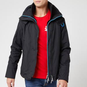 Superdry Men's Pop Zip Hood Arctic SD Windcheater NB - Black/Super Denby