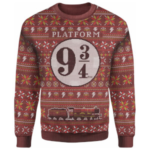 Zavvi Exclusive Harry Potter Platform 9 3/4 Gebreide Kersttrui