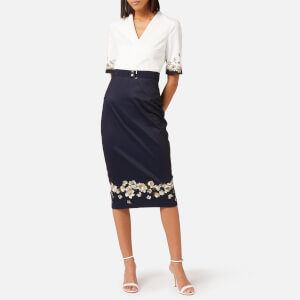 Ted Baker Women's Avii Pearl V Neck Bodycon Dress - Dark Blue