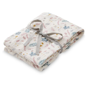 Cam Cam Light Printed Swaddle - Pressed Leaves Rose