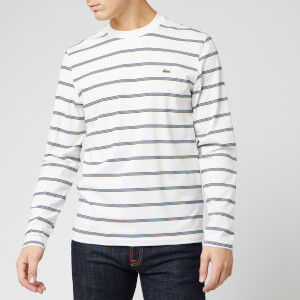 Lacoste Men's Striped Jersey T-Shirt - Farine/Marine