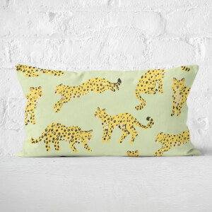 Light Green Cheetah Print Rectangular Cushion