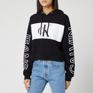 Calvin Klein Jeans Women's Blocking Statement Logo Hoody - CK Black