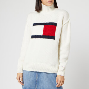 Tommy Jeans Women's Tommy Flag Jumper - Snow White
