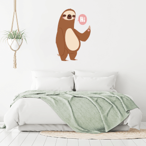 Hi Sloth Wall Art Sticker