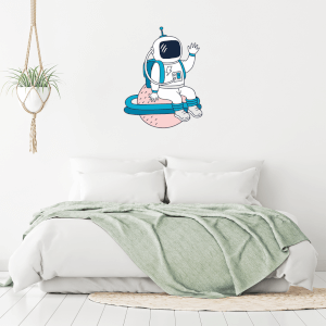 Astronaut Sitting On Planet Wall Art Sticker