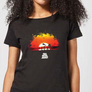 Full Metal Jacket Sunset Distressed Women's T-Shirt - Black