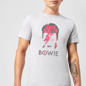 David Bowie Aladdin Sane Distressed Men's T-Shirt - Grey