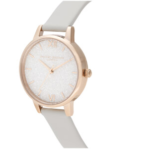 Olivia Burton Women's Glitter Dial Vegan Leather Watch - Pale Gold