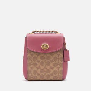 Coach Women's Coated Canvas Signature Parker Backpack 16 - Tan Dusty Pink