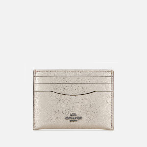 Coach Women's Metallic Flat Card Case - Platinum
