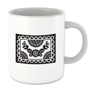 Black Cut Heart Pattern Flower Mug