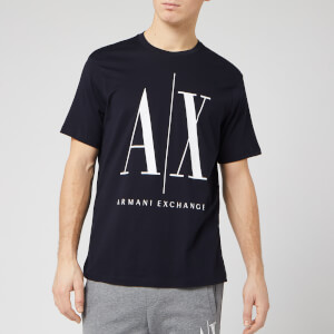 Armani Exchange Men's Large Ax Logo T-Shirt - Navy