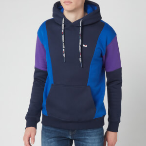 Tommy Jeans Men's Colourblock Hoodie - Black Iris/Surf The Web/Royal Purple