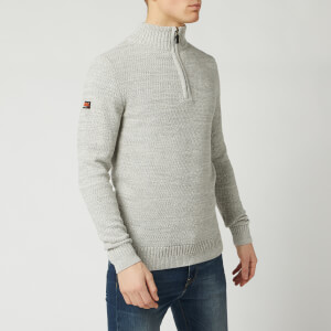 Superdry Men's Keystone Henley Knit Jumper - Concrete Twist
