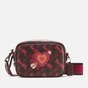 Coach 1941 Women's Coated Canvas Heart Print Camera Bag - Black/Oxblood
