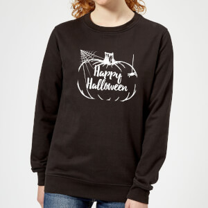 Happy Halloween Pumpkin Women's Sweatshirt - Black