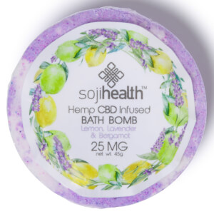 Soji Health Bath Bomb Hemp CBD Infused Lemon Lavender & Bergamot 25mg