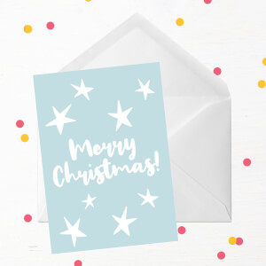 Merry Christmas Stars Greetings Card