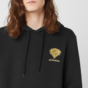 Harry Potter Gryffindor Unisex Embroidered Hoodie - Black