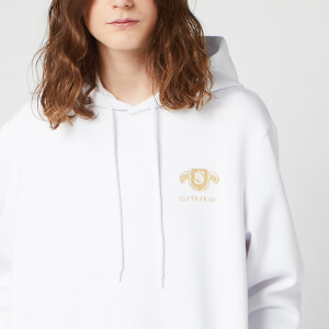 Harry Potter Slytherin Unisex Embroidered Hoodie - White