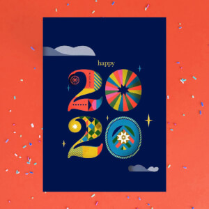 Happy 2020 Greetings Card