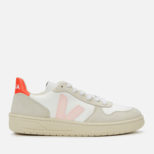 Veja Women's V-10 B-Mesh Trainers - White/Petale/Orange Fluo