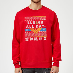 Wonder Woman 'Sleigh All Day Christmas Sweatshirt - Red