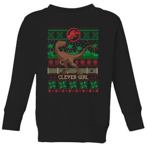 Jurassic Park Clever Girl Kids' Christmas Sweatshirt - Black