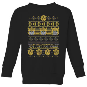 Bumblebee Classic Ugly Knit Kids' Christmas Sweatshirt - Black