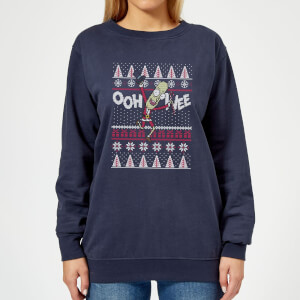 Rick and Morty Ooh Wee Women's Christmas Sweatshirt - Navy