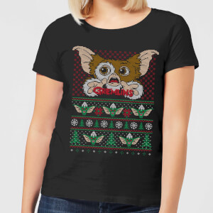 Gremlins Ugly Knit Women's Christmas T-Shirt - Black