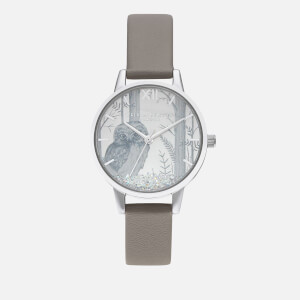 Olivia Burton Women's Snow Globe Sunray Owl Watch - Vegan London Grey/Silver