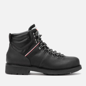 Tommy Hilfiger Men's Suede Material Mix Hiking Style Boots - Black