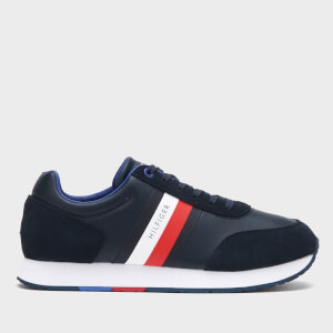 Tommy Hilfiger Men's Corporate Leather Flag Running Style Trainers - Desert Sky