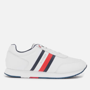 Tommy Hilfiger Men's Corporate Leather Flag Running Style Trainers - White
