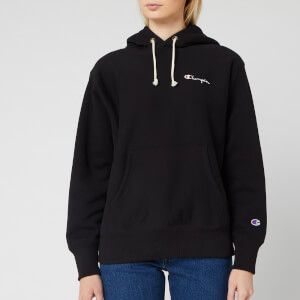 Champion Women's Small Script Hooded Sweatshirt - Black