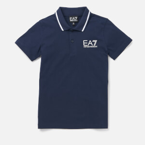 Emporio Armani EA7 Boys' Short Sleeve Small Logo Polo Shirt - Navy Blue