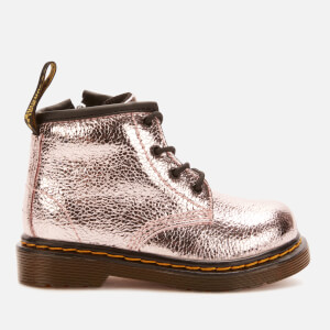 Dr. Martens Toddlers' 1460 I Crinkle Metallic Lace Up Boots - Pink Salt