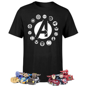 Lot T-shirt + Stylo avec voiture Marvel Avengers Beast Kingdom – Exclusivité Zavvi