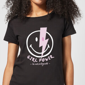 Girl Power Smiley Women's T-Shirt - Black