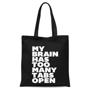The Motivated Type My Brain Has Too Many Tabs Open Tote Bag - Black