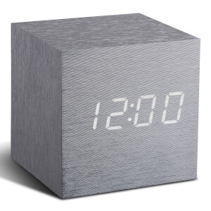 Gingko Cube Click Clock - Grey