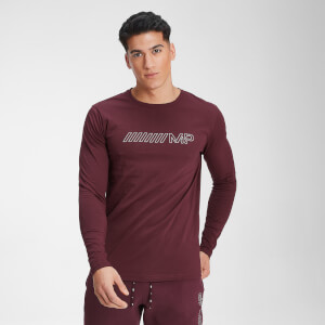 MP Men's Outline Graphic Long Sleeve Top - Washed Oxblood