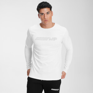 MP Men's Outline Graphic Long Sleeve Top - White