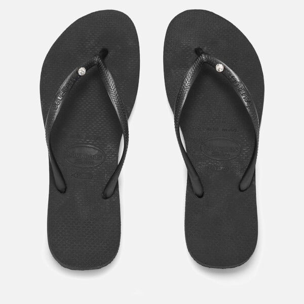 Havaianas Women's Slim Swarovski Crystal Glamour Flip Flops - Black ...