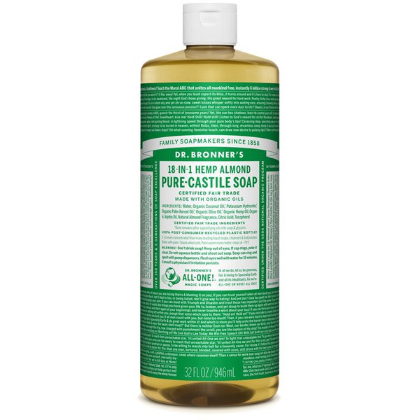 Dr. Bronner Organic Almond Castile Liquid Soap (946ml) Health & Beauty