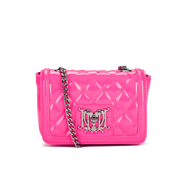 Love Moschino Women's Quilted Patent Small Cross Body Bag - Pink - Free ...